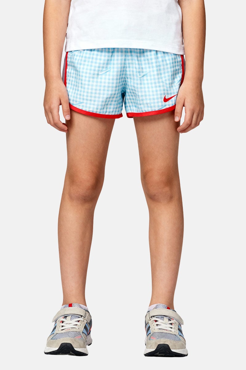 Nike Kids Girl Sportswear Fit Brand Logo Training Shorts, Light Blue - Image 1